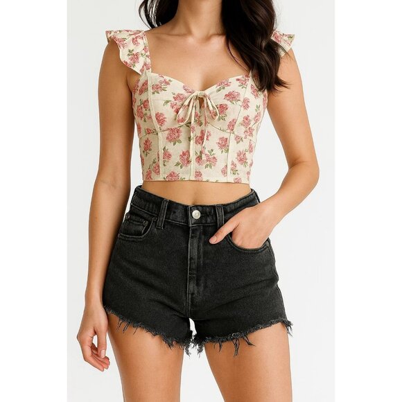 Abercrombie and Fitch, the Mom short high-rise size 8 black - Picture 1 of 9